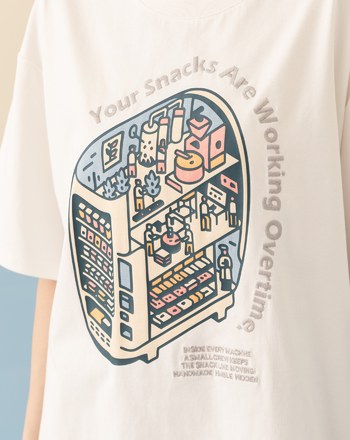 全能防禦Pro+ 販賣機印花寬鬆T恤(兩色)