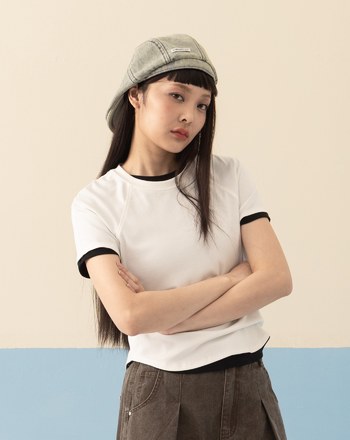 涼感天絲圓弧下擺合身T恤(兩色)