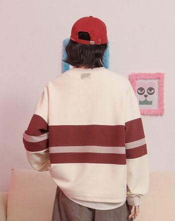 層次拼色落肩大學T(兩色)