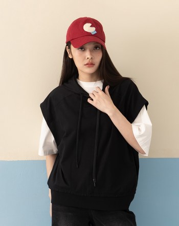 全能防禦Pro+ 側邊抓褶落肩帽T(兩色)