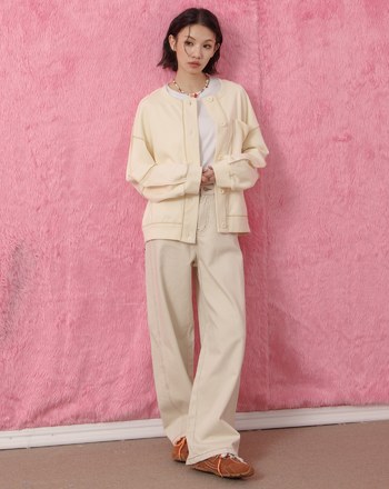 機能暖感拷克線廓型外套(兩色)