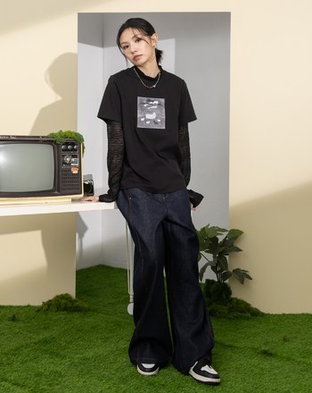 起司蛋糕小屋相片印花合肩T恤(兩色)