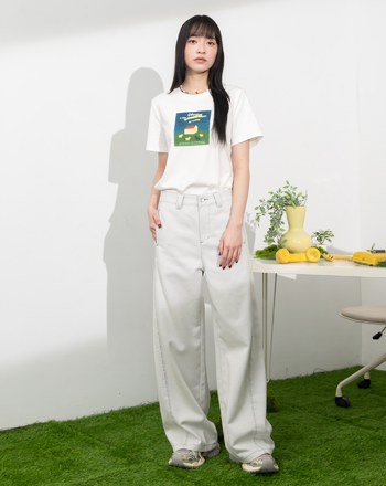 起司蛋糕小屋相片印花合肩T恤(兩色)