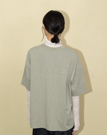 A｜十字繡愛心花朵蠟洗寬鬆T恤(兩色)