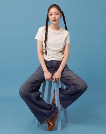 A｜天絲抽皺腰線修身T恤(兩色)