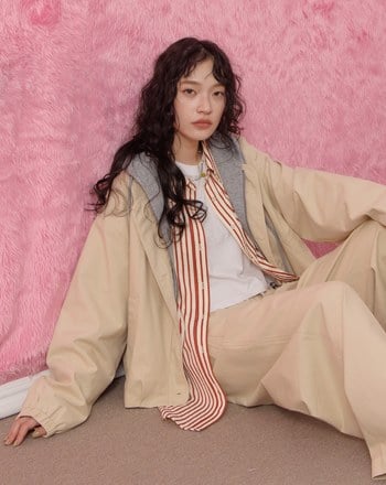 天絲撞色假兩件連帽外套(兩色)