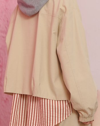 天絲撞色假兩件連帽外套(兩色)