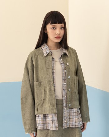 水洗鬚邊蓬蓬下擺外套(兩色)