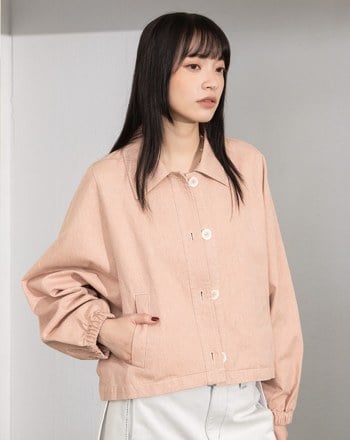 水洗大寬袖後壓褶廓型外套(兩色)