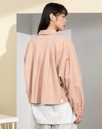 水洗大寬袖後壓褶廓型外套(兩色)