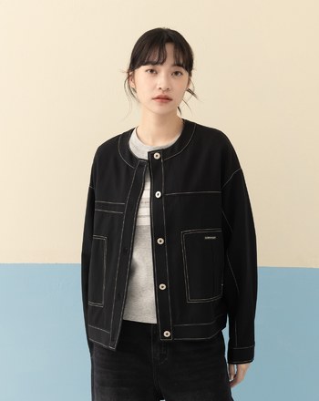 天絲造型褶子口袋外套(兩色)