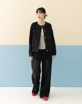 天絲造型褶子口袋外套(兩色)