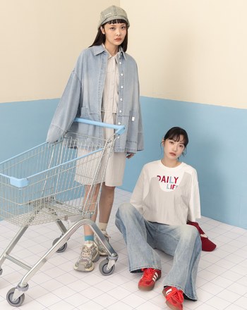 造型袖口刷色牛仔襯衫外套(兩色)