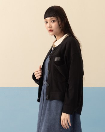 ➤雙口袋針織拼接外套(兩色)