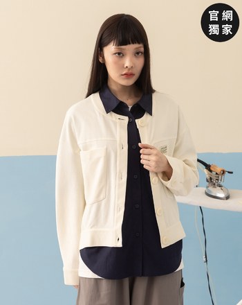 ➤雙口袋針織拼接外套(兩色)