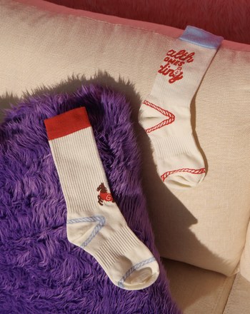 【新年限定】馬上起飛開運配色長襪(兩色)