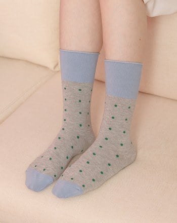 配色點點長襪(兩色)