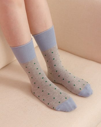 配色點點長襪(兩色)