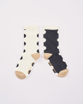 點點雙面拼色長襪(兩色)