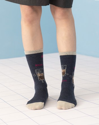 珍奶補給QQ撞色長襪(兩色)