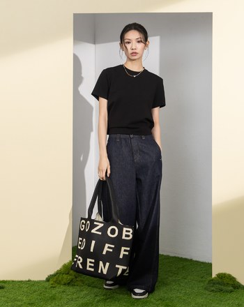 英文字母織紋托特包(兩色)