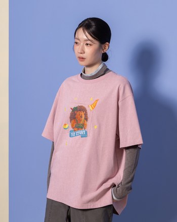 PIXAR系列 釘子褲先生貼布繡落肩T恤