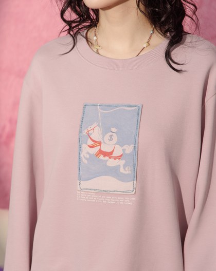 ➤【新年限定】馬上有錢布章刺繡大學T(兩色)